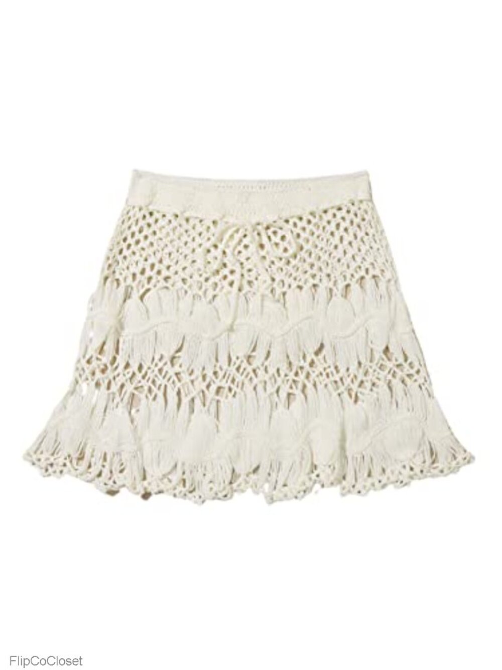 Floerns Women's Tie Waist Crochet Beach Cover Up Skirt